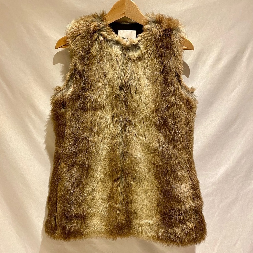 Zara Trafaluc Faux Fur Vest Jacket, Size S